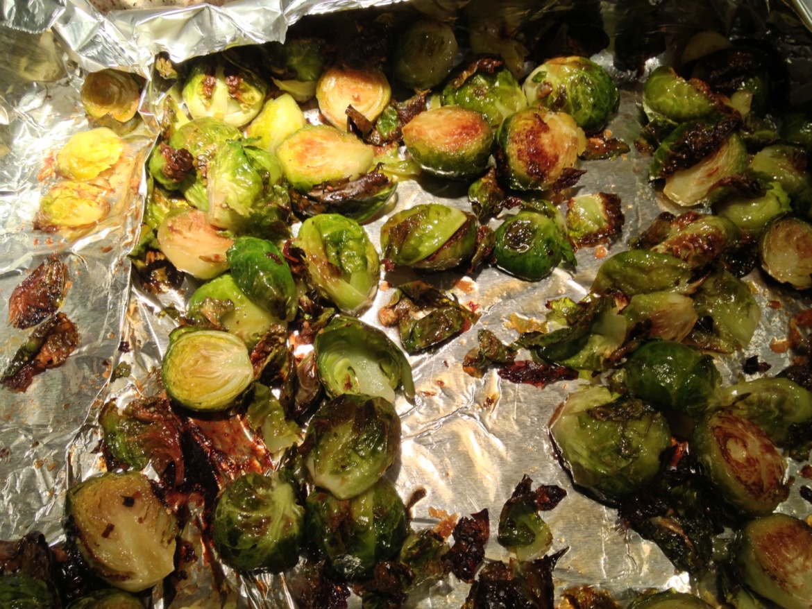 Crispy Roasted Brussel Sprouts with MapleSoySriracha Glaze so fresh