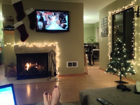 A Christmas decorated living room