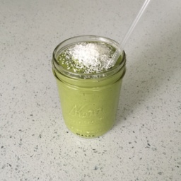 A green smoothie in a glass