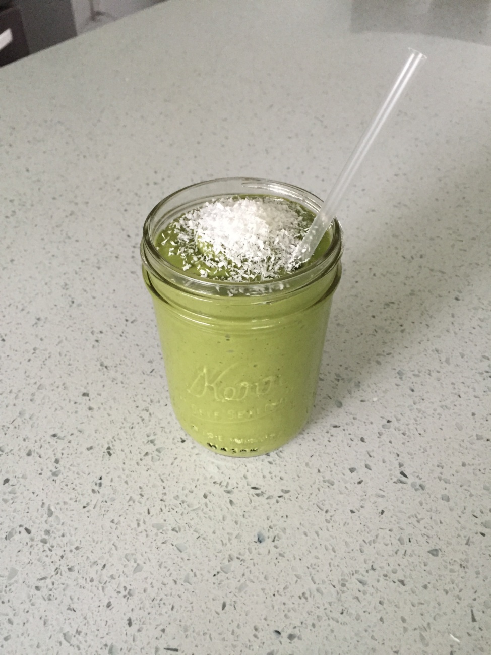 A green smoothie in a glass