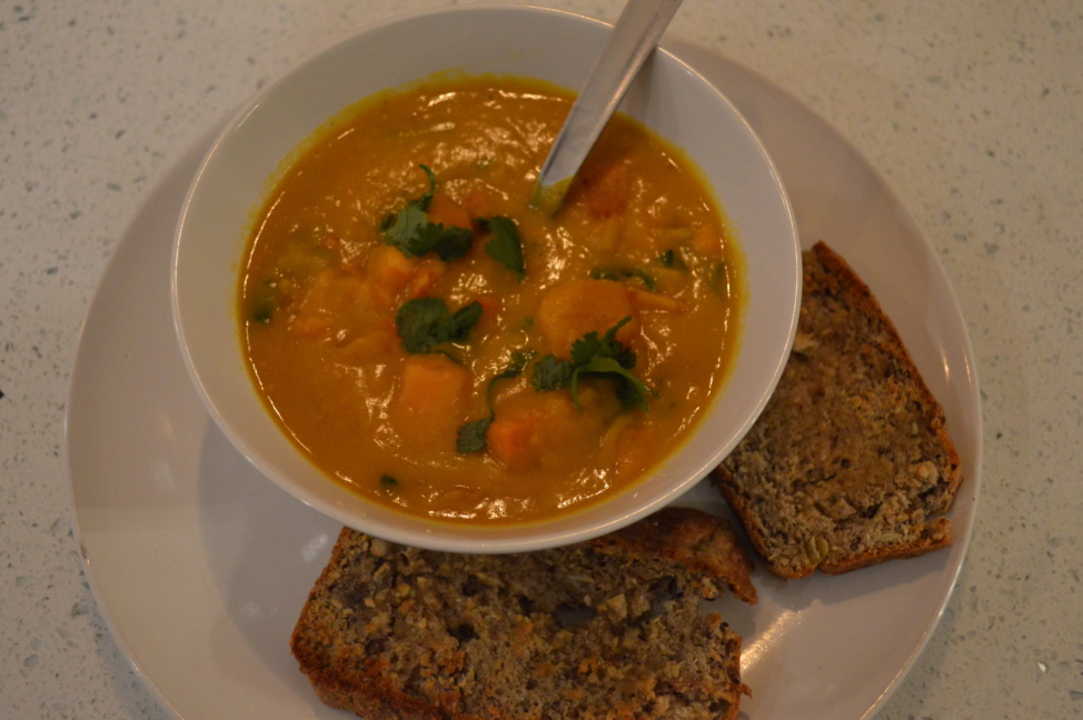 One-pot pumpkin Moroccan chickpea soup