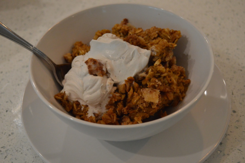 Baked Pumpkin Oatmeal with Coconut Cream