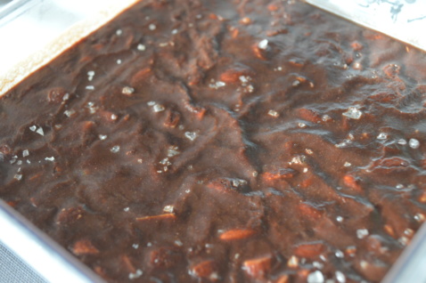 Dark chocolate sea salt almond fudge