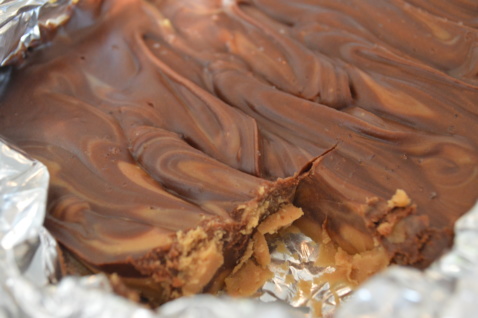 Peanut butter dark chocolate fudge