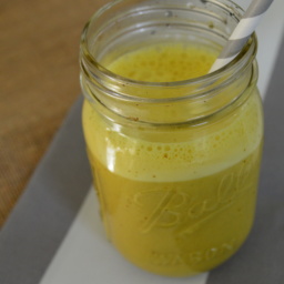 Turmeric milk in a mason jar