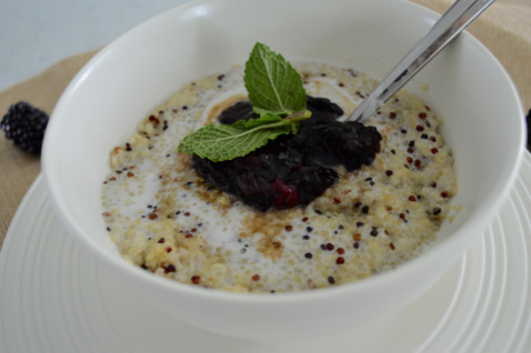 Coconut Porridge with Blueberry Chia Jam