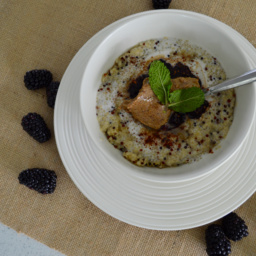 Creamy Coconut Porridge with Blueberry Chia Jam