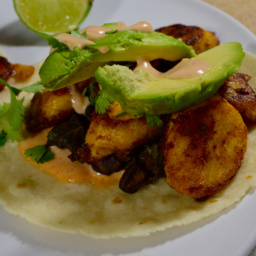 Caramelized Plantain and Black Bean Tacos