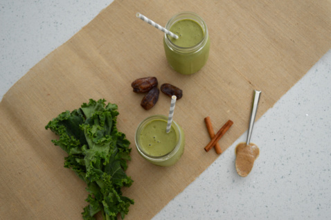 Two mason jars with Better Than Botox Green Smoothie