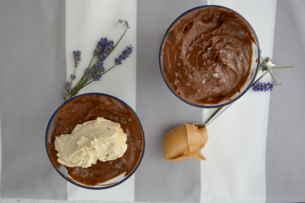 vegan salted chocolate peanut butter mousse
