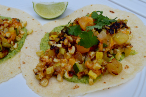 Grilled Summer Squash & Corn Tacos