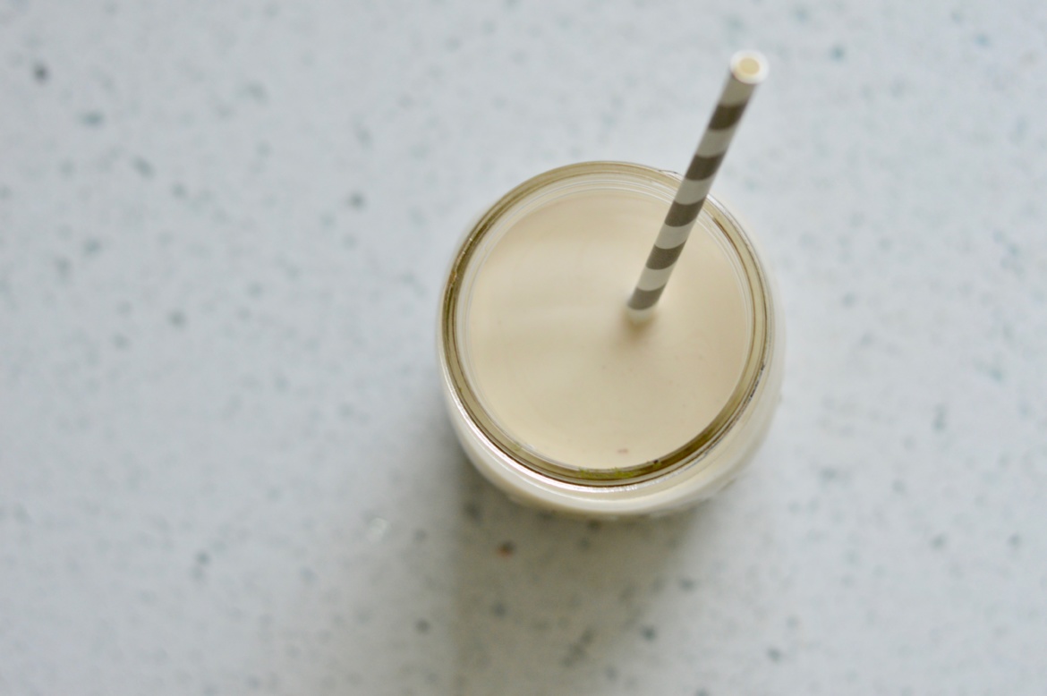 creamy dairy-free nut milk in a mason jar
