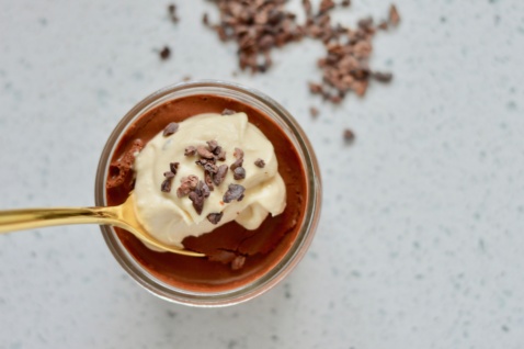 super sexy salted dark chocolate dessert with coconut whipped cream