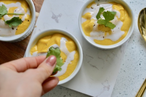 creamy spring carrot tahini soup