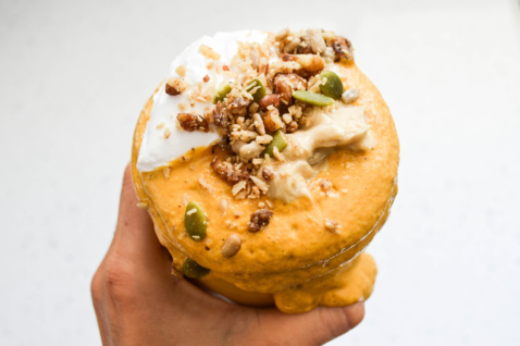 sweet potato smoothie with cashew butter