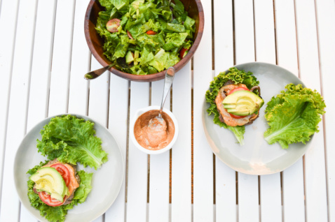 healthy, easy dinner with lamb burgers