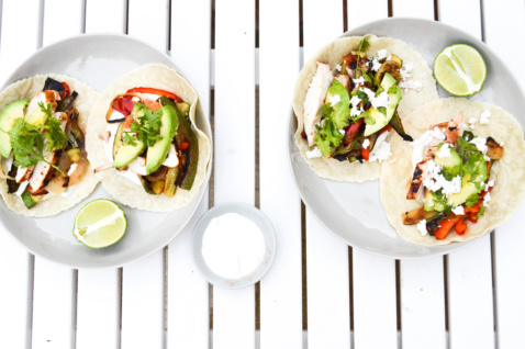 paleo grilled chicken and veggie fajitas