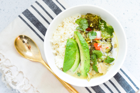 thai green curry with avocado