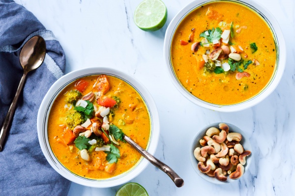 Thai-Style Butternut Squash Curry with Coconut Toasted Cashews