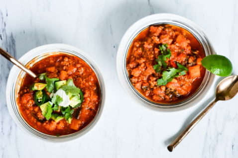 paleo sweet potato turkey chili