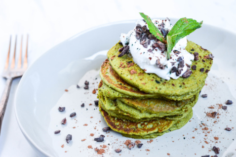 gluten-free matcha pancakes
