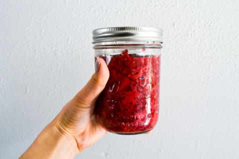 strawberry rhubarb chia jam