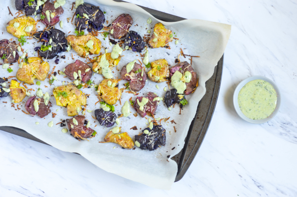 crispy smashed potatoes