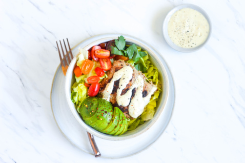 caesar turkey burger bowl