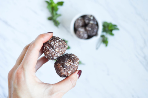 peppermint brownie fat balls