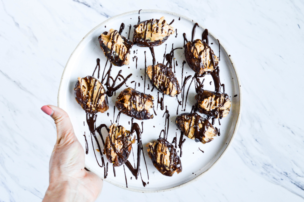 healthy chocolate covered stuffed dates