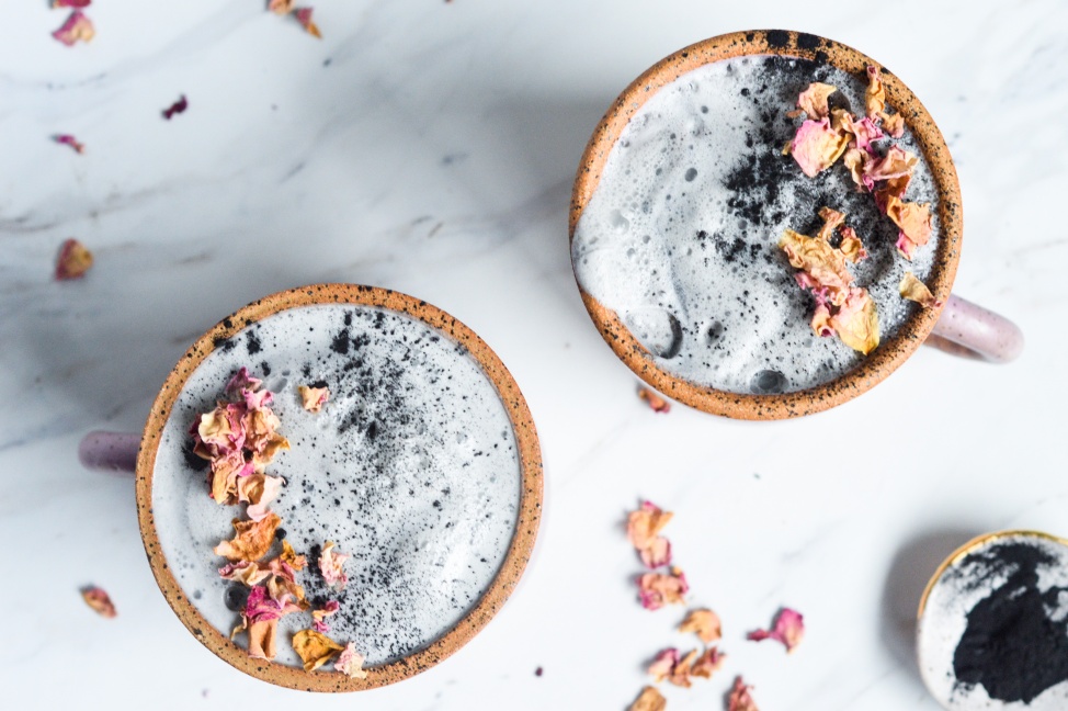 activated charcoal + date lattes