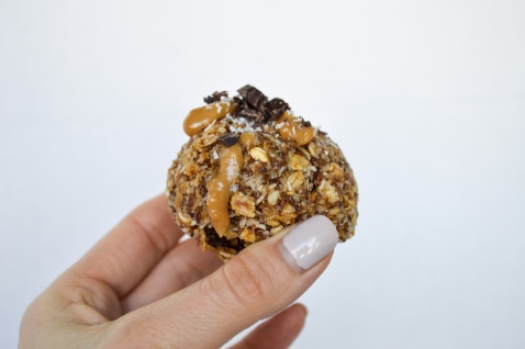 dark chocolate chunk nut butter ball
