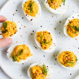 healthy turmeric deviled eggs