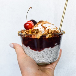 cherry chia pudding parfait