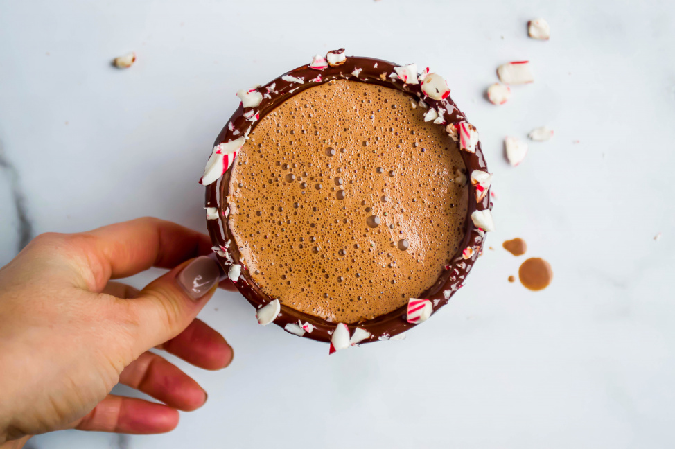 healthy peppermint hot cocoa