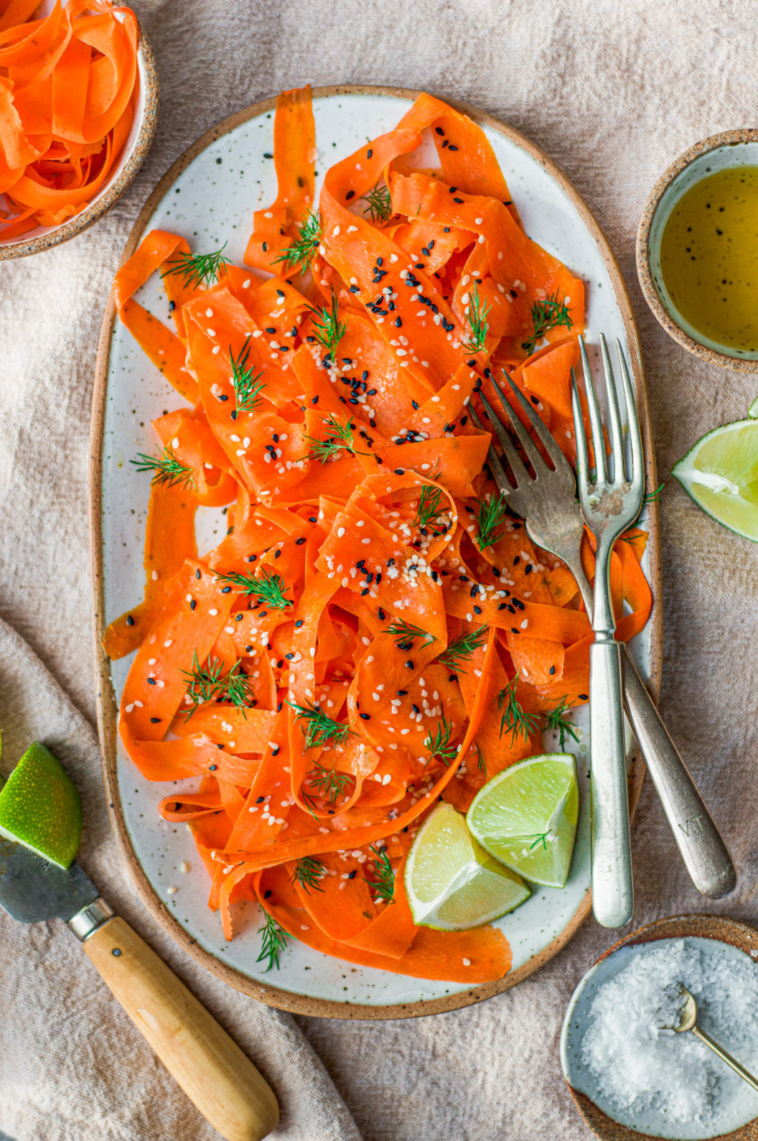 Raw carrot salad for hormone balance so fresh n so green
