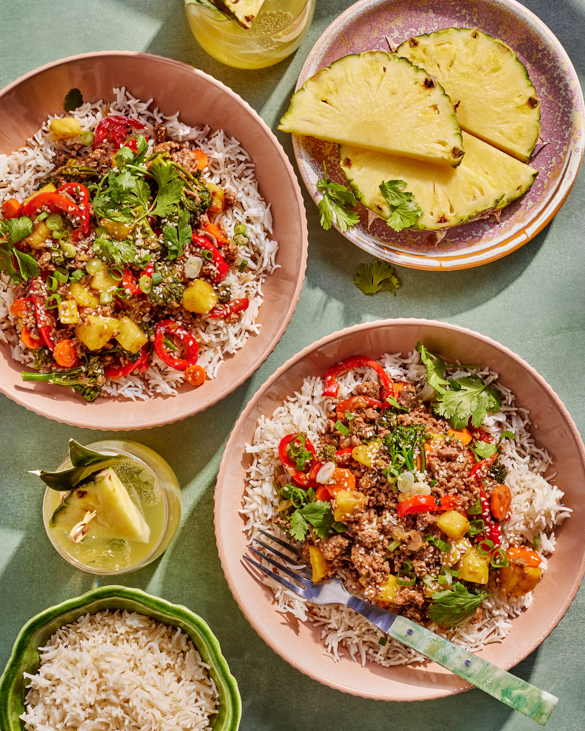 tropical teriyaki ground beef bowl